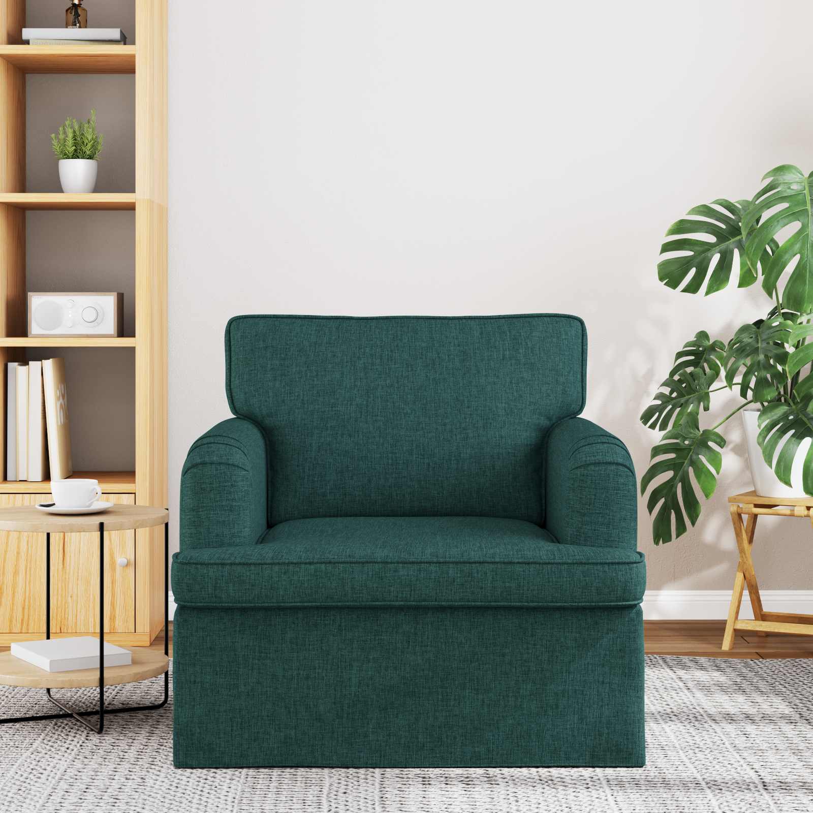 vidaXL Sofa Ciemna zieleń 84 x 80 x 85 cm tkanina