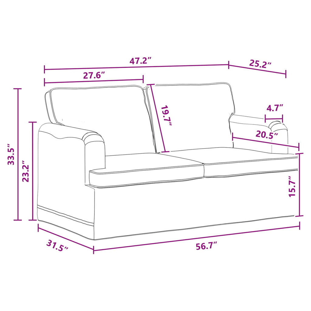 vidaXL Sofa Ciemnoszary 144 x 80 x 85 cm tkanina