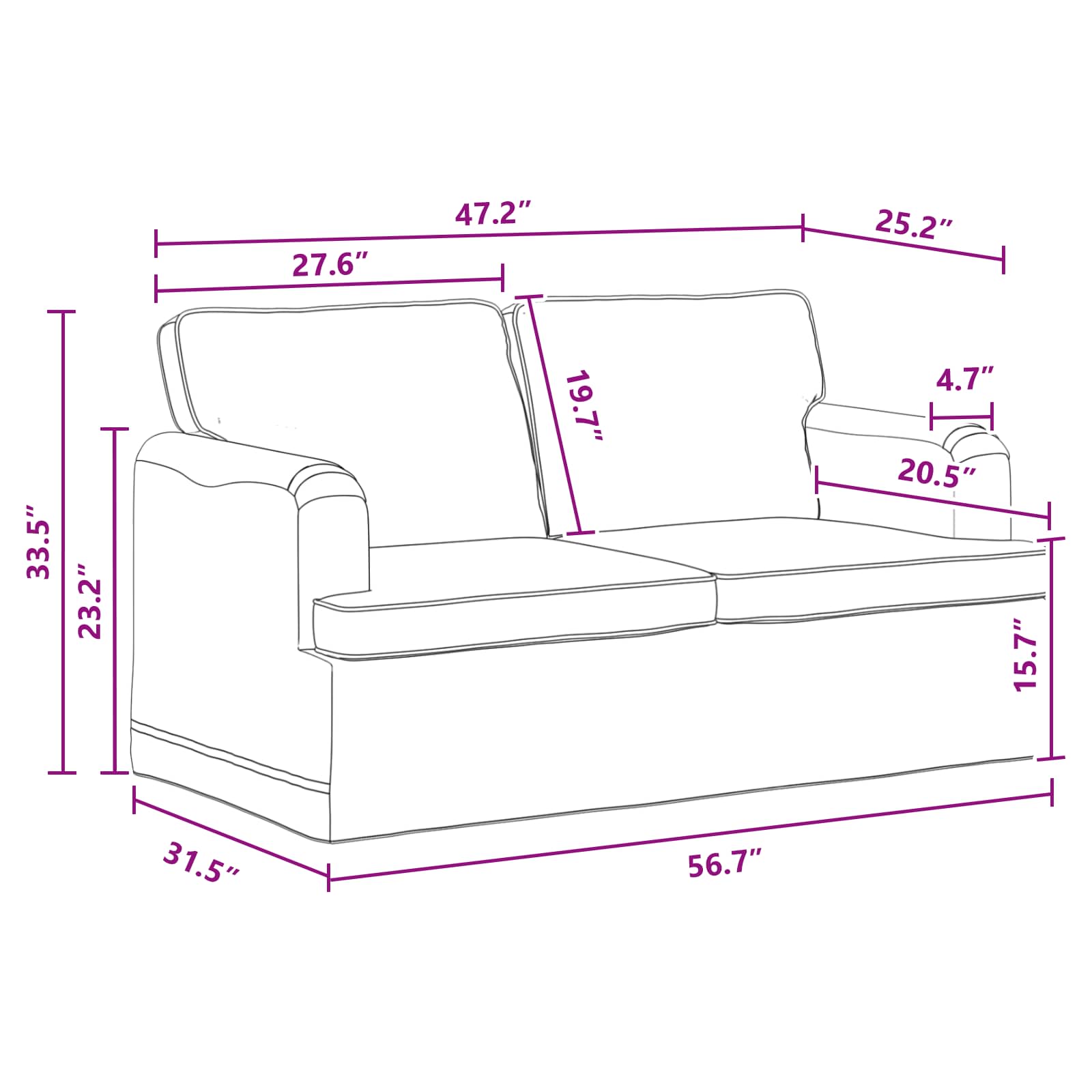 vidaXL Sofa Ciemnoszary 144 x 80 x 85 cm tkanina