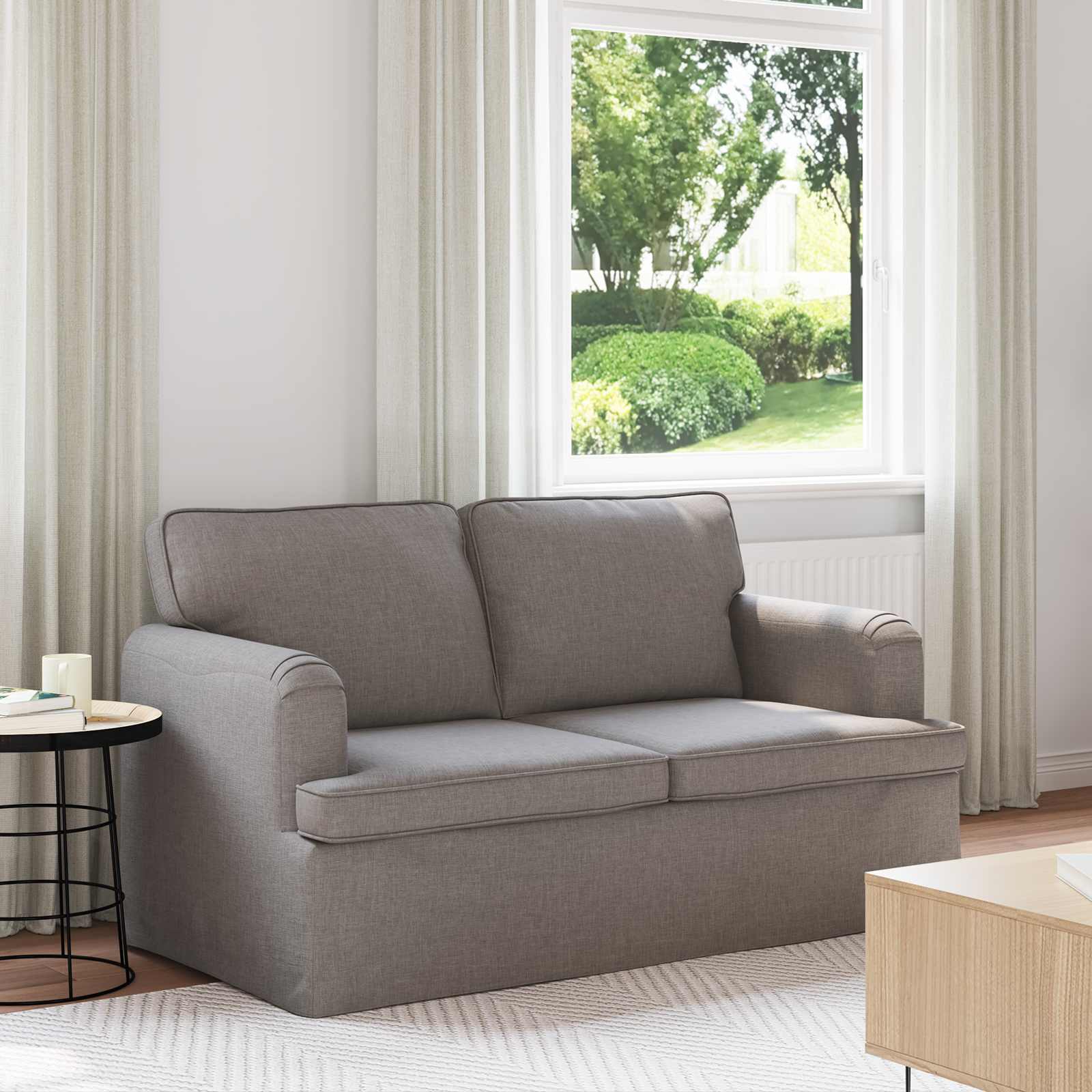 vidaXL Sofa Ciemnoszary 144 x 80 x 85 cm tkanina