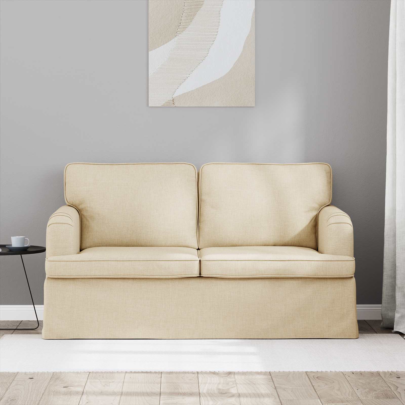 vidaXL Sofa Kremowy 144 x 80 x 85 cm tkanina