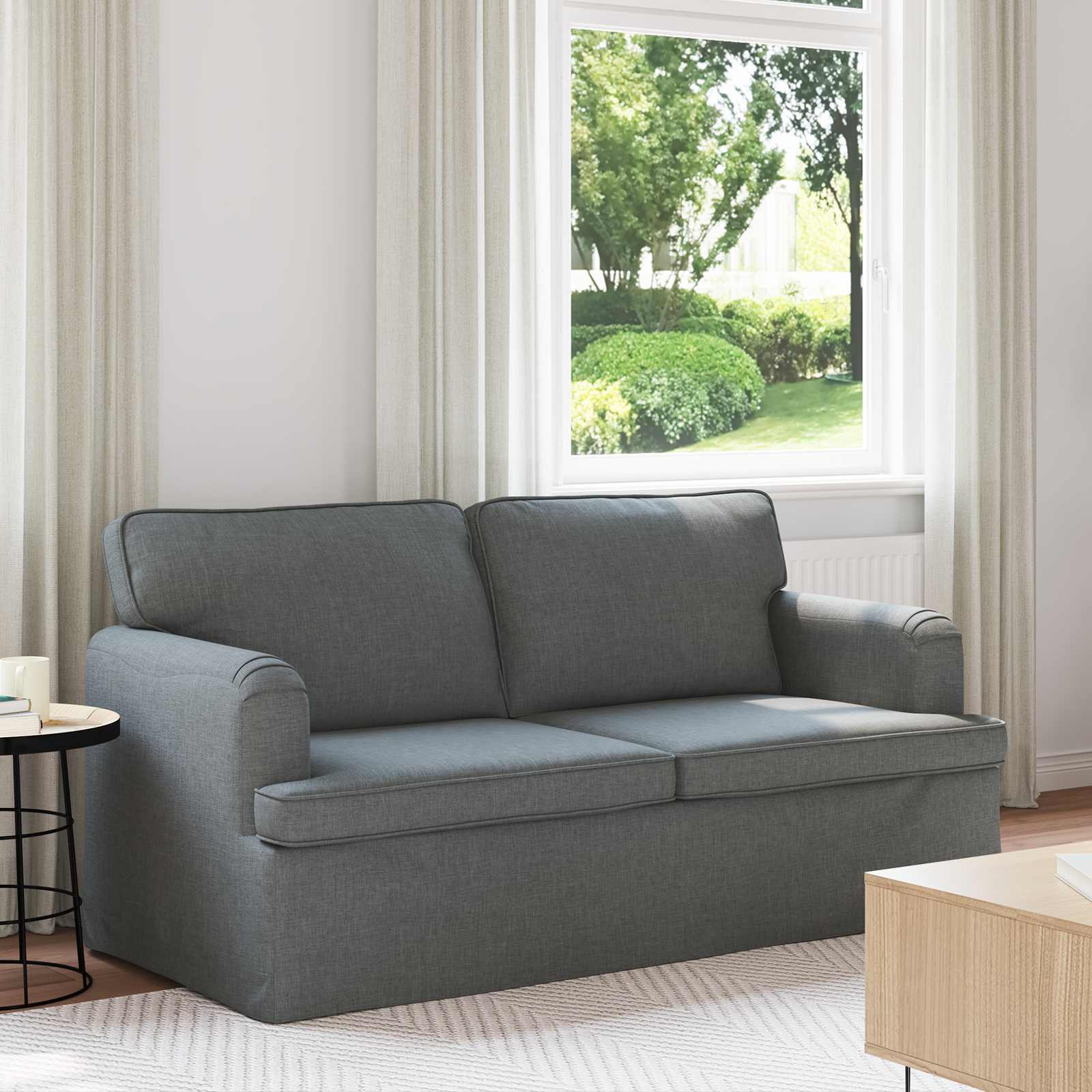 vidaXL Sofa Ciemnoszary 162 x 80 x 85 cm tkanina