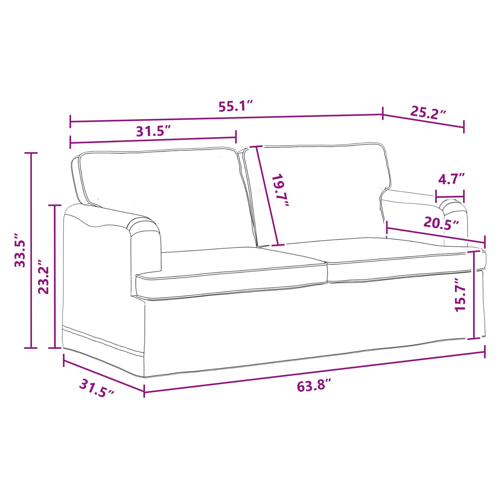 vidaXL Sofa Ciemnoszary 162 x 80 x 85 cm tkanina