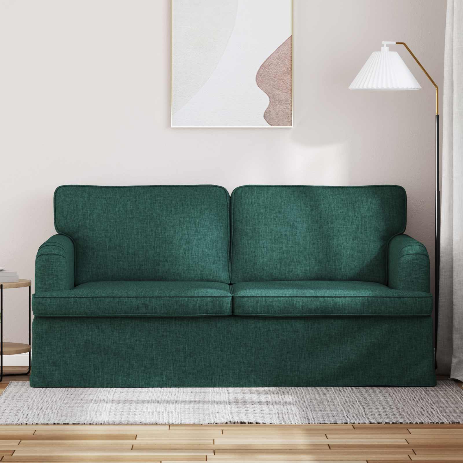 vidaXL Sofa Ciemna zieleń 162 x 80 x 85 cm tkanina
