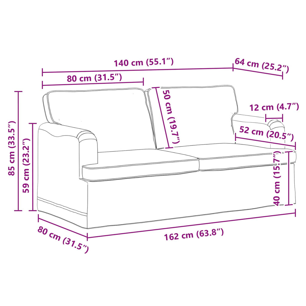 vidaXL Sofa Ciemna zieleń 162 x 80 x 85 cm tkanina