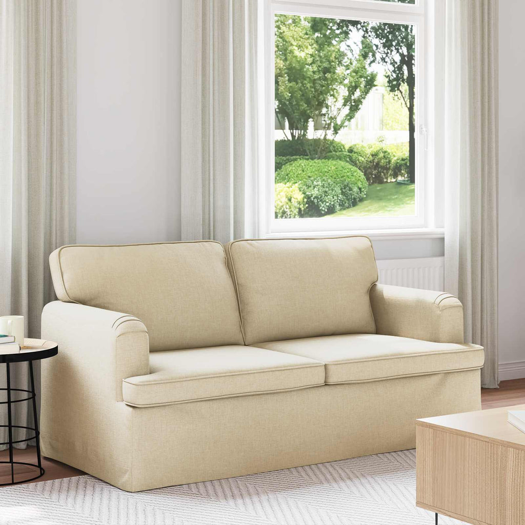 vidaXL Sofa Kremowy 162 x 80 x 85 cm tkanina