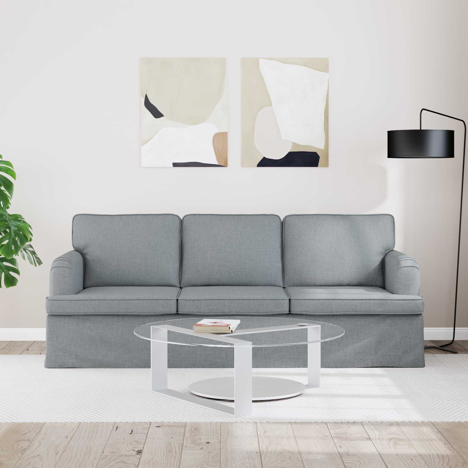 vidaXL Sofa Jasnoszary 201 x 80 x 85 cm tkanina