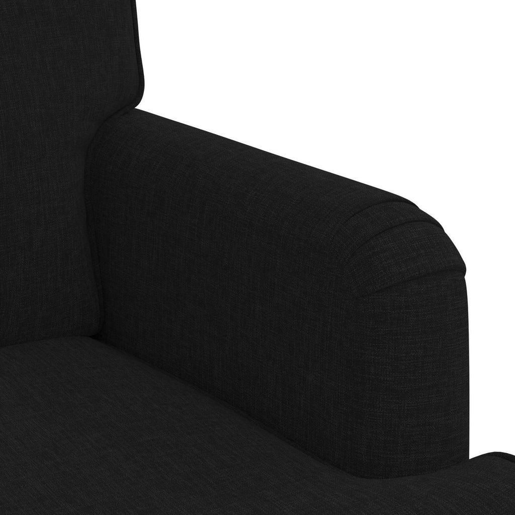 vidaXL Sofa Czarny 201 x 80 x 85 cm tkanina