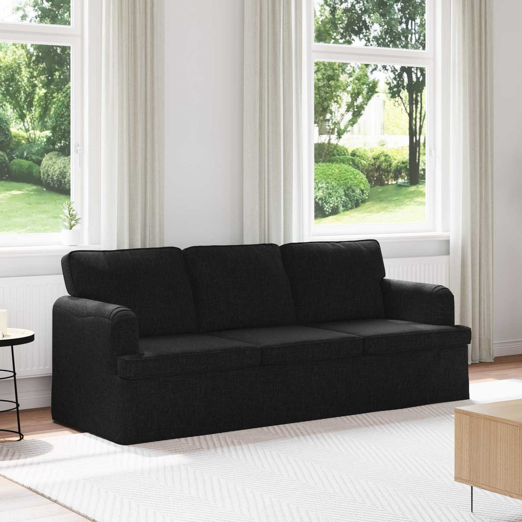 vidaXL Sofa Czarny 201 x 80 x 85 cm tkanina