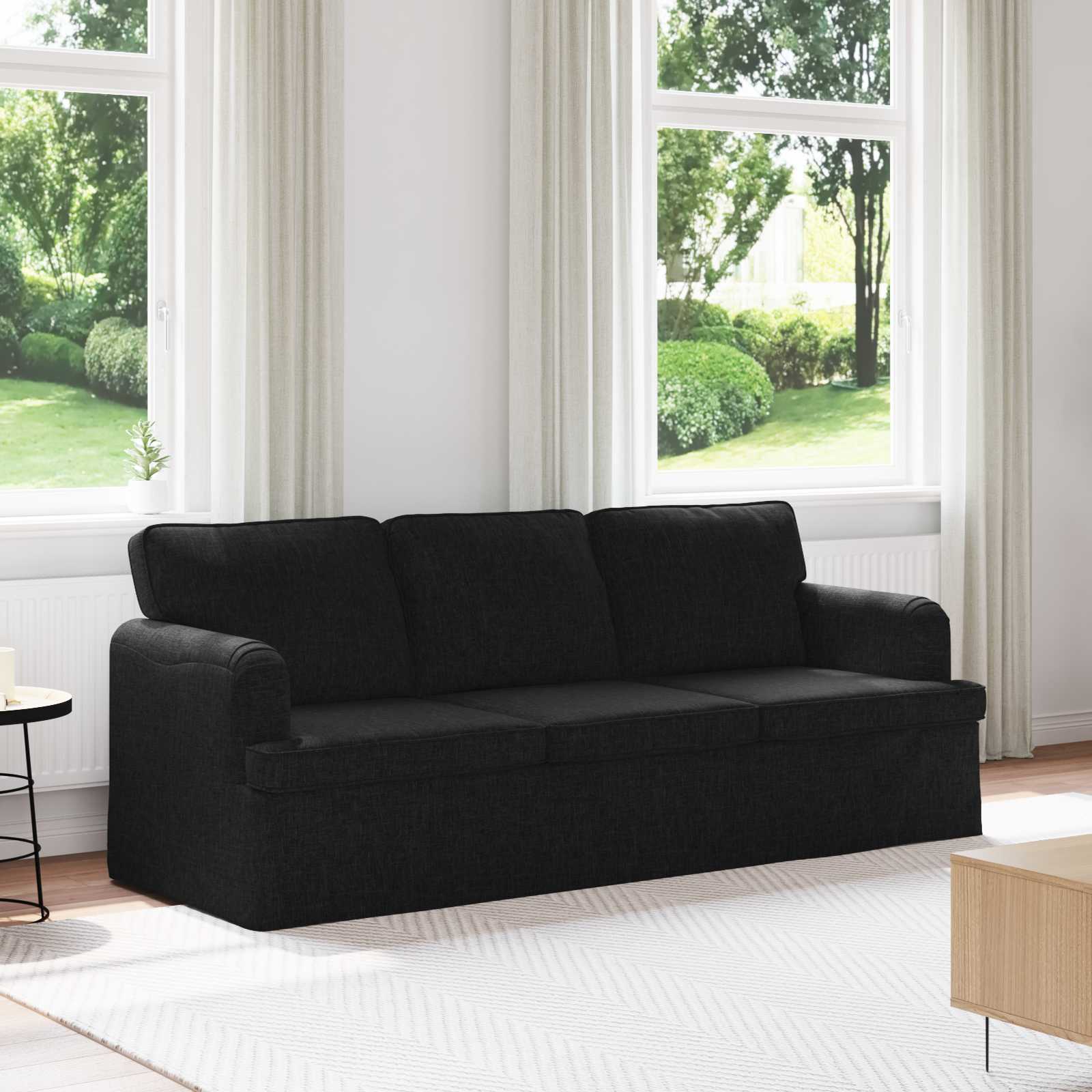 vidaXL Sofa Czarny 201 x 80 x 85 cm tkanina