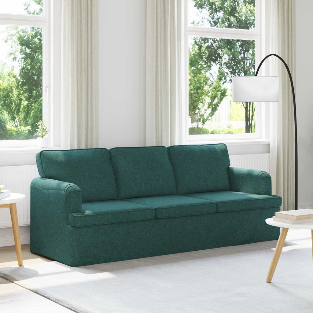 vidaXL Sofa Ciemna zieleń 201 x 80 x 85 cm tkanina