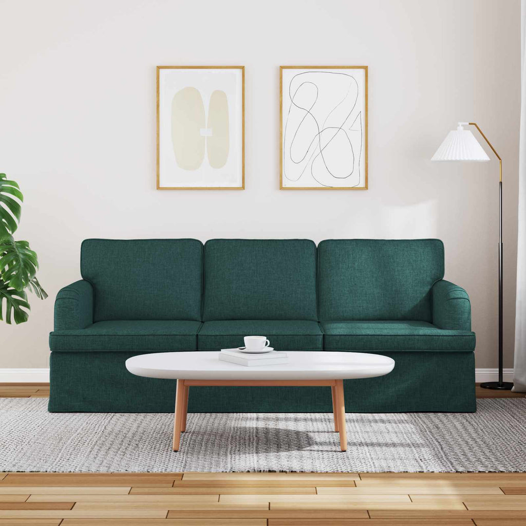 vidaXL Sofa Ciemna zieleń 201 x 80 x 85 cm tkanina