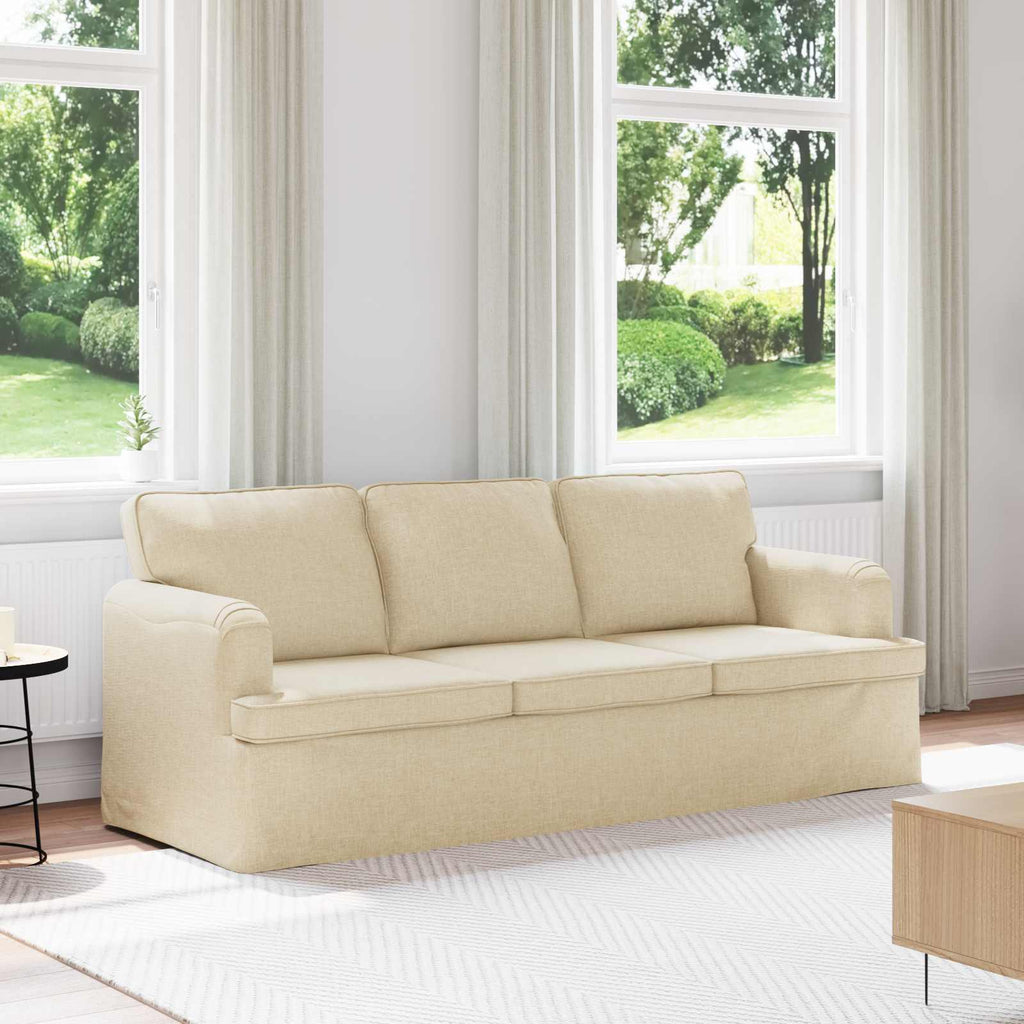 vidaXL Sofa Kremowy 201 x 80 x 85 cm tkanina
