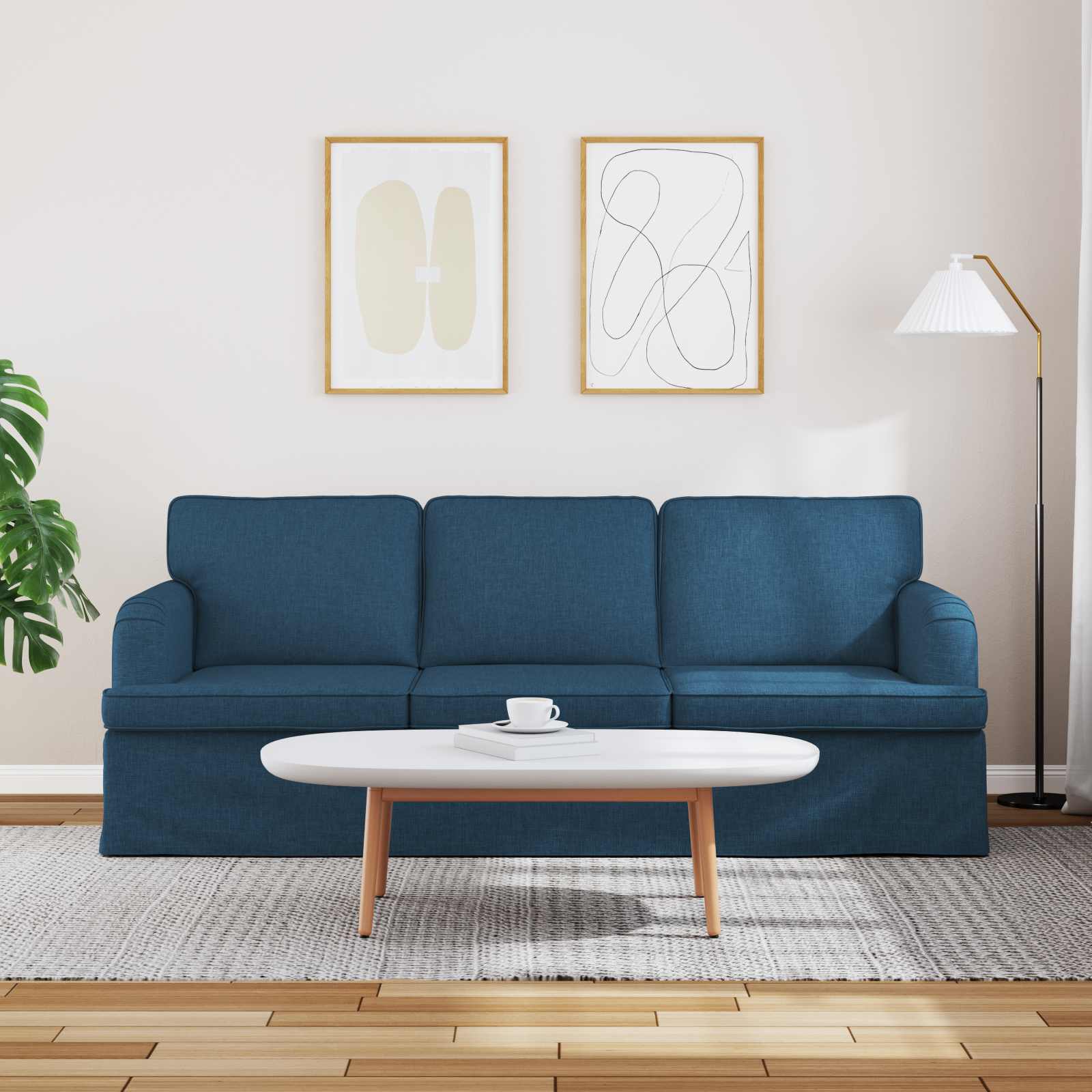 vidaXL Sofa Niebieski 201 x 80 x 85 cm tkanina