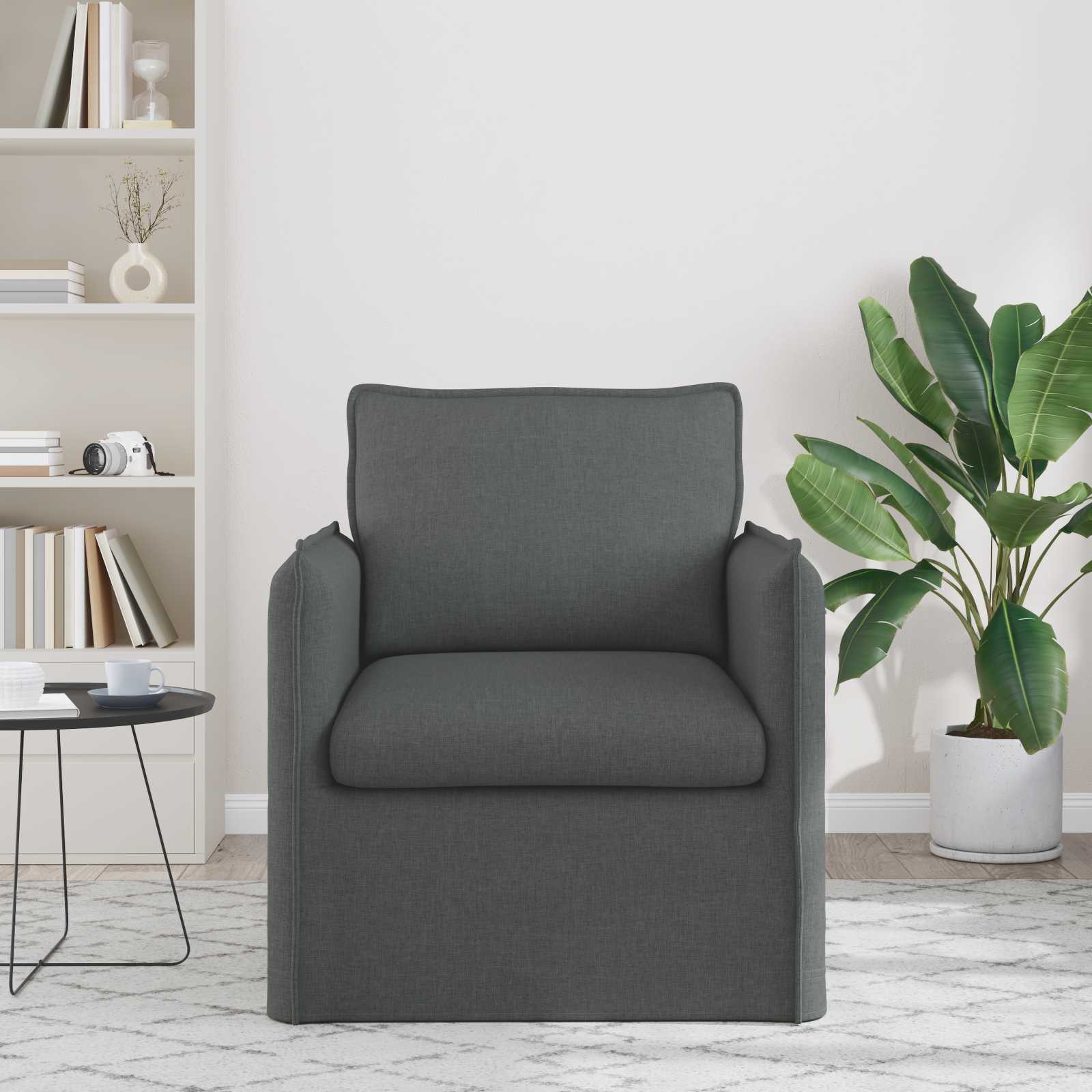 vidaXL Sofa Ciemnoszary 75 x 82 x 85 cm tkanina