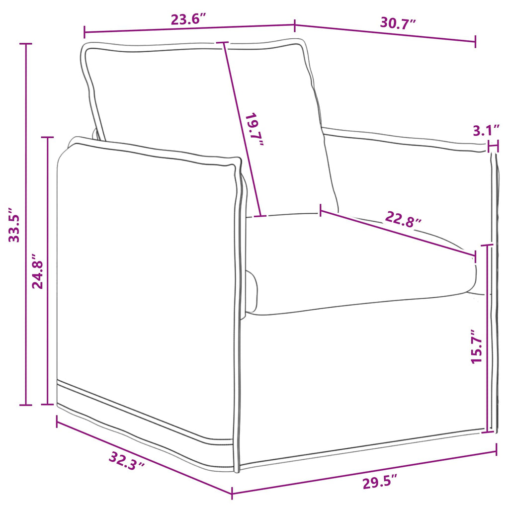 vidaXL Sofa Ciemnoszary 75 x 82 x 85 cm tkanina