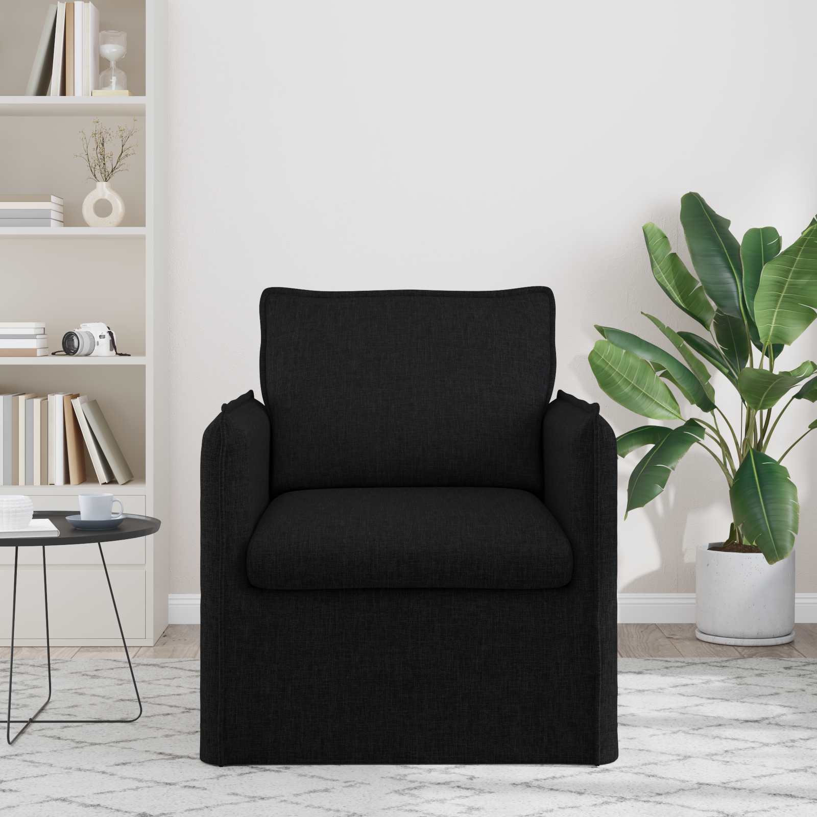 vidaXL Sofa Czarny 75 x 82 x 85 cm tkanina