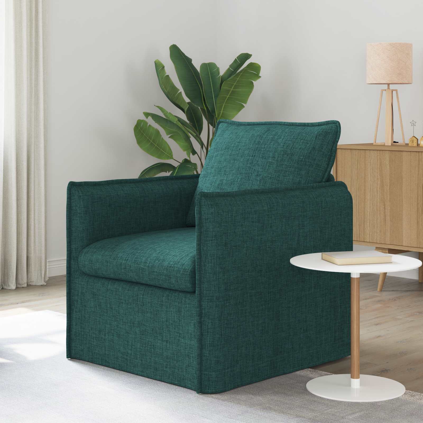 vidaXL Sofa Ciemna zieleń 75 x 82 x 85 cm tkanina