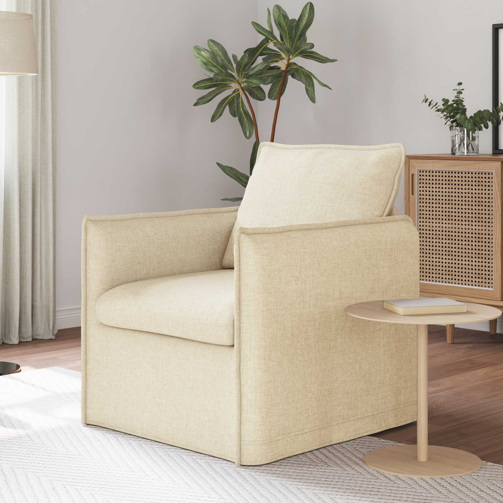 vidaXL Sofa Kremowy 75 x 82 x 85 cm tkanina