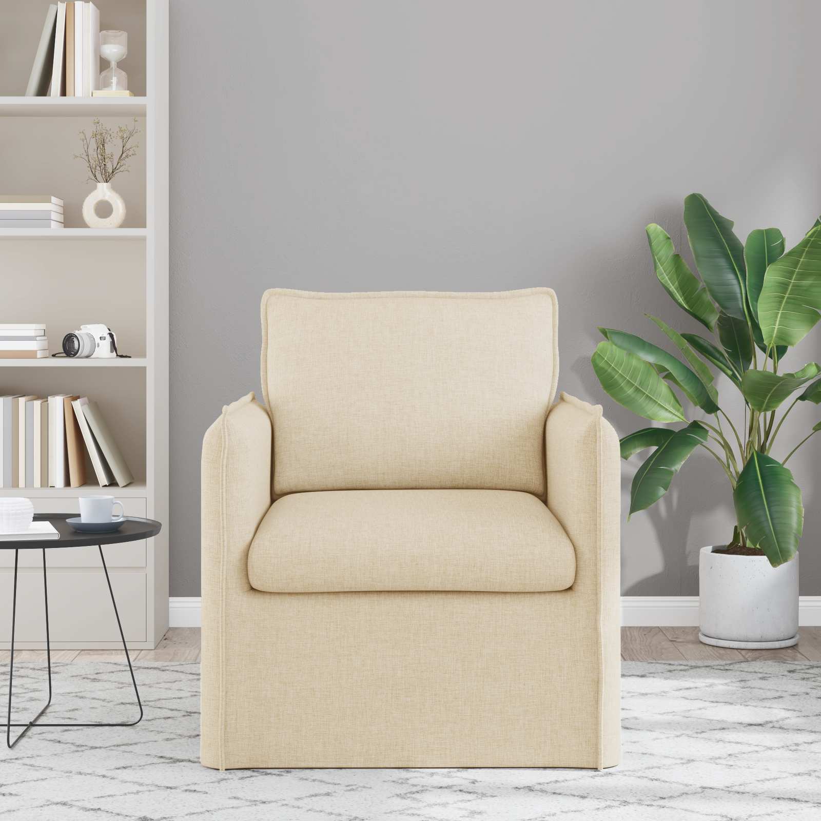 vidaXL Sofa Kremowy 75 x 82 x 85 cm tkanina