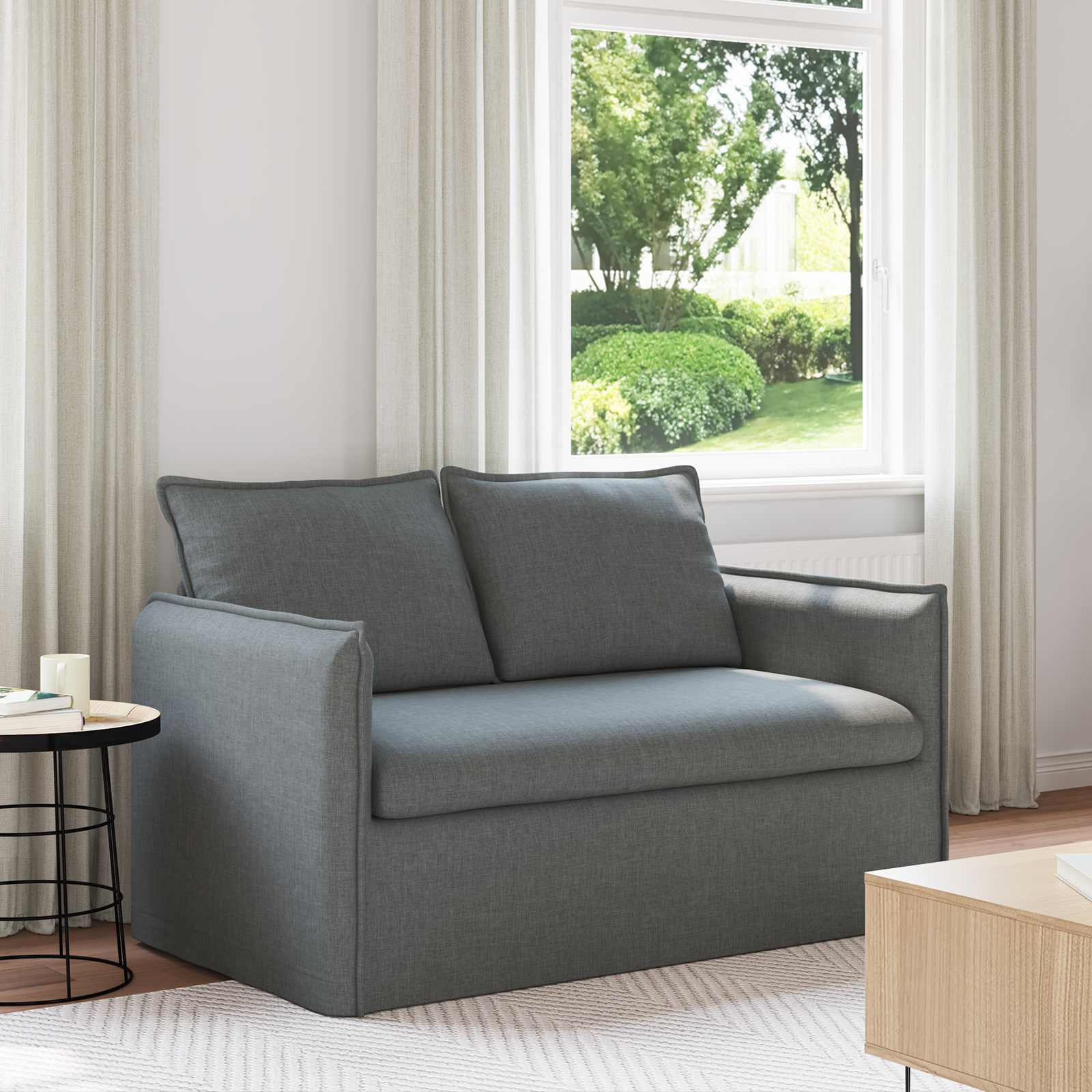 vidaXL Sofa Ciemnoszary 136 x 82 x 85 cm tkanina