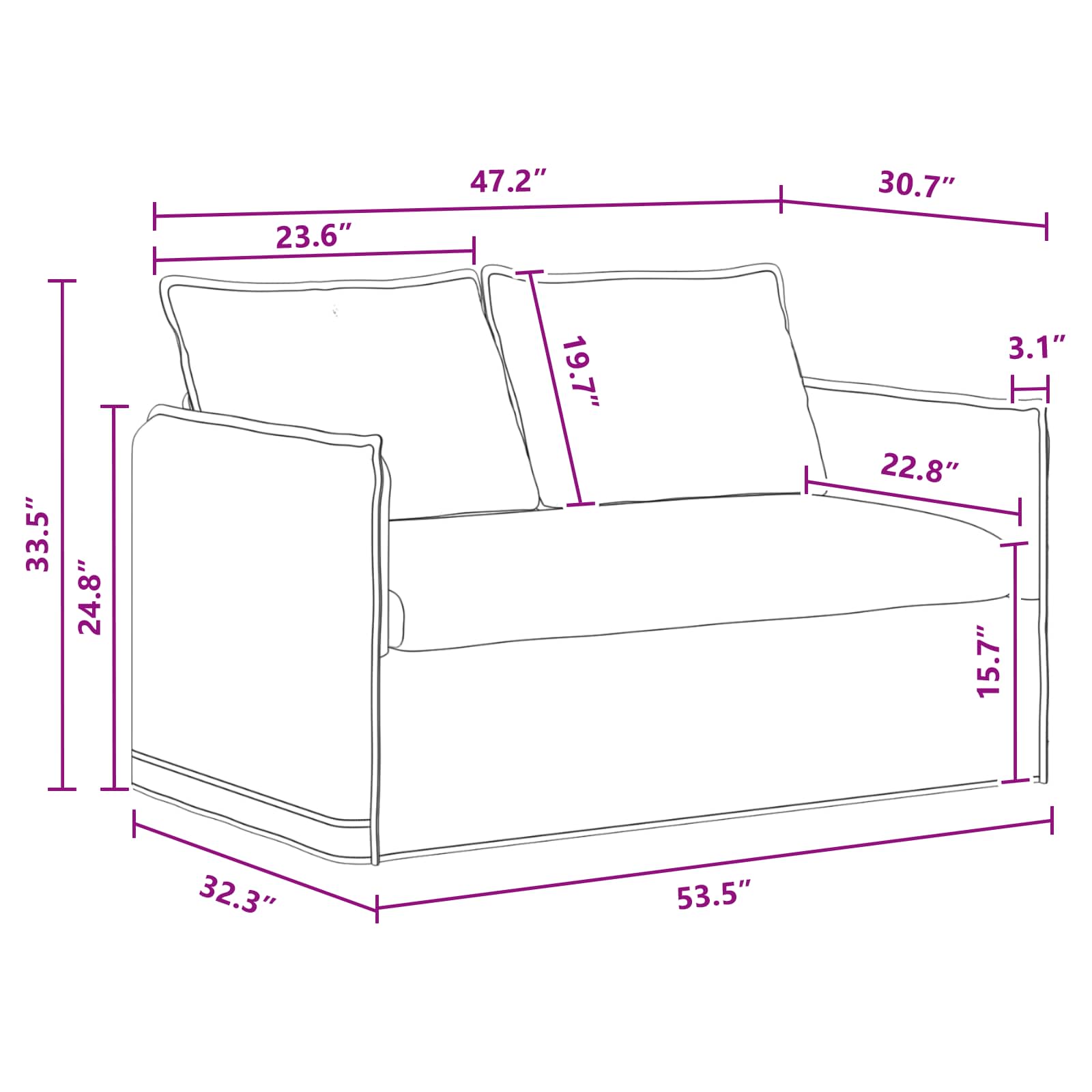 vidaXL Sofa Ciemnoszary 136 x 82 x 85 cm tkanina