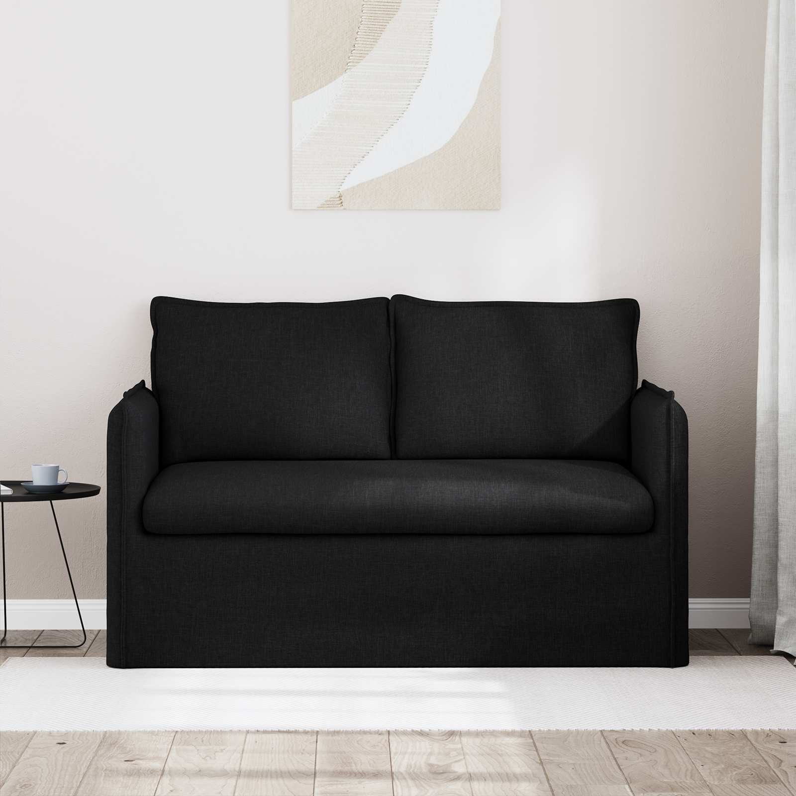 vidaXL Sofa Czarny 136 x 82 x 85 cm tkanina