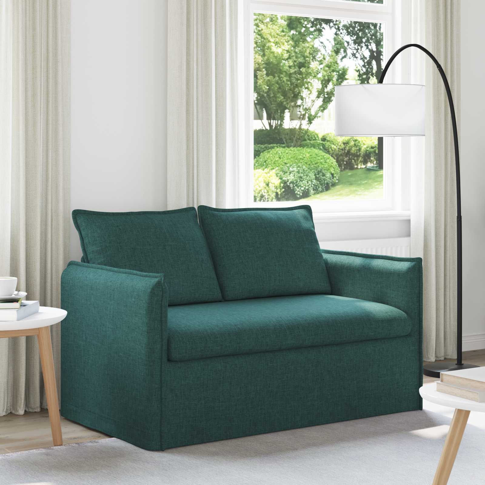 vidaXL Sofa Ciemna zieleń 136 x 82 x 85 cm tkanina