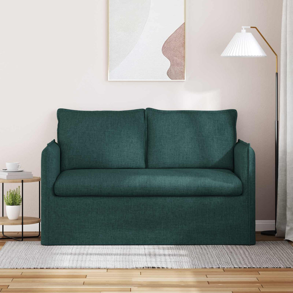 vidaXL Sofa Ciemna zieleń 136 x 82 x 85 cm tkanina