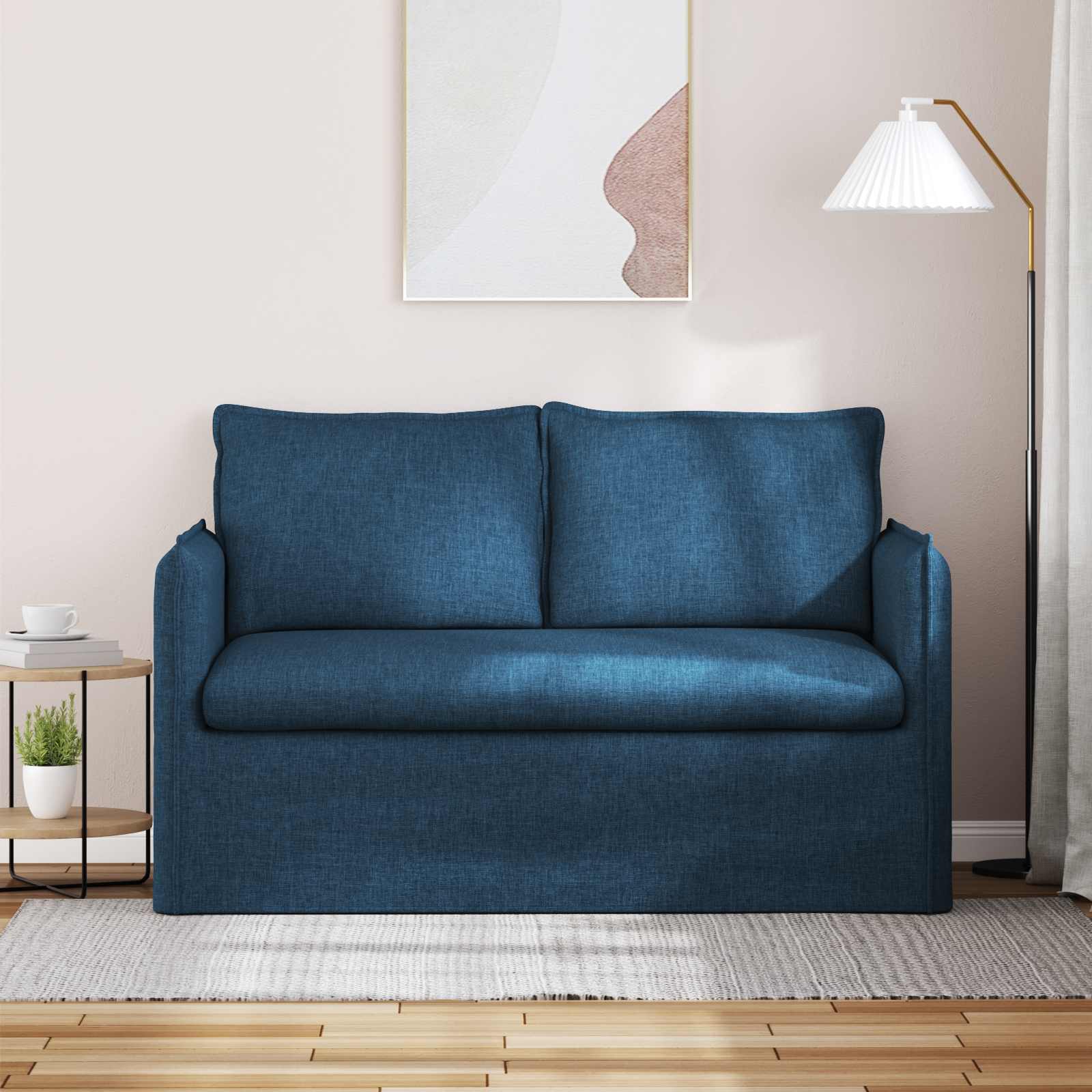 vidaXL Sofa Niebieski 136 x 82 x 85 cm tkanina