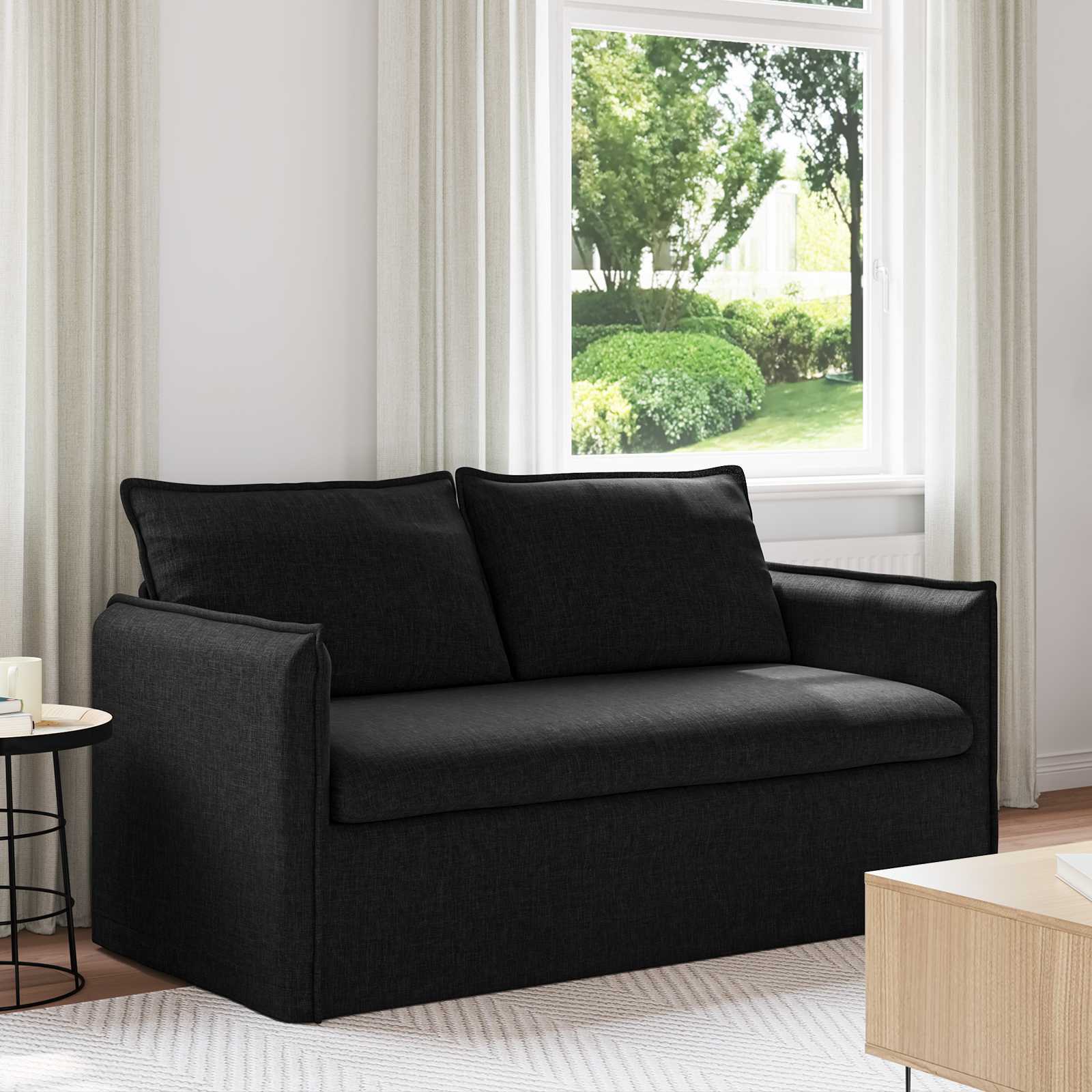 vidaXL Sofa Czarny 156 x 82 x 85 cm tkanina