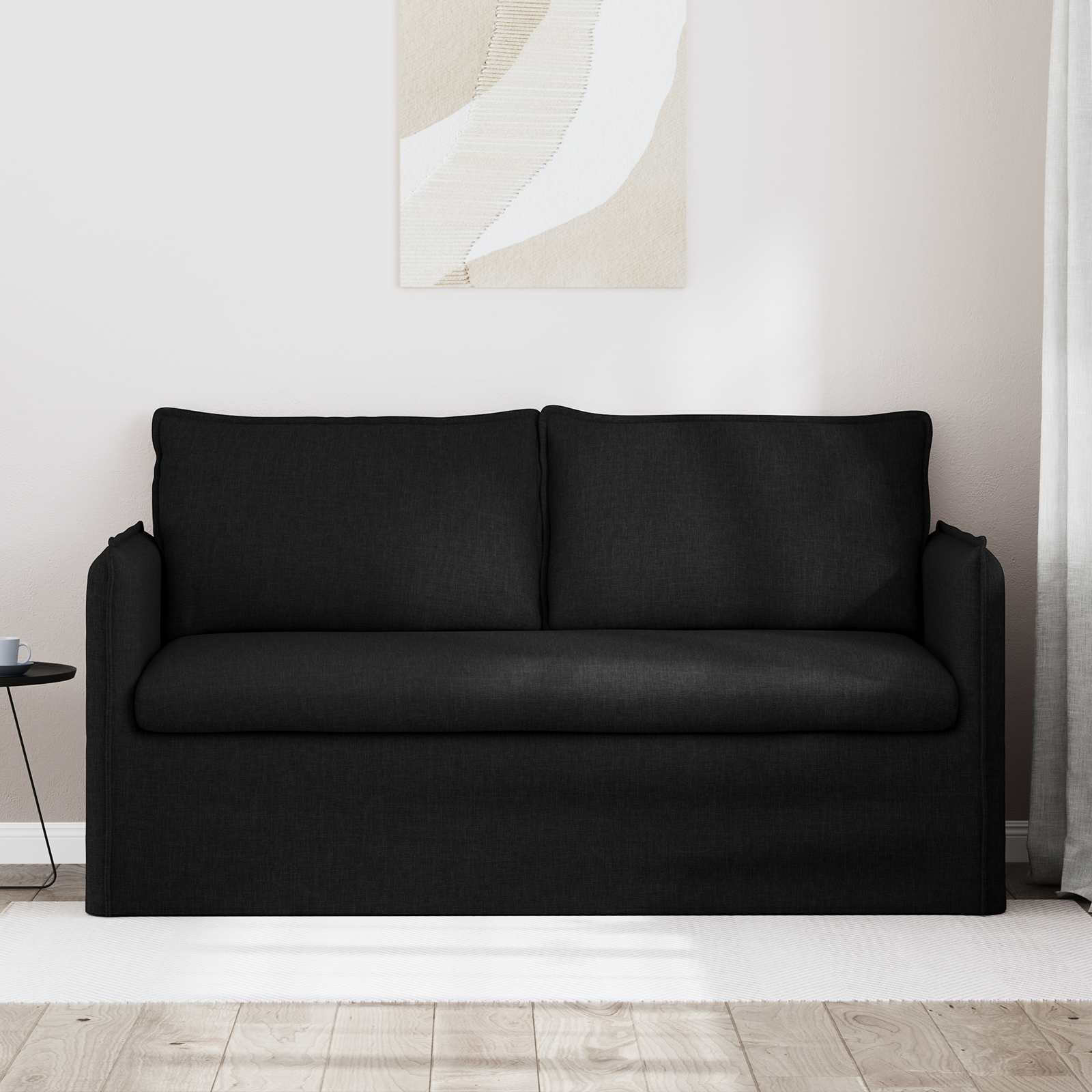 vidaXL Sofa Czarny 156 x 82 x 85 cm tkanina