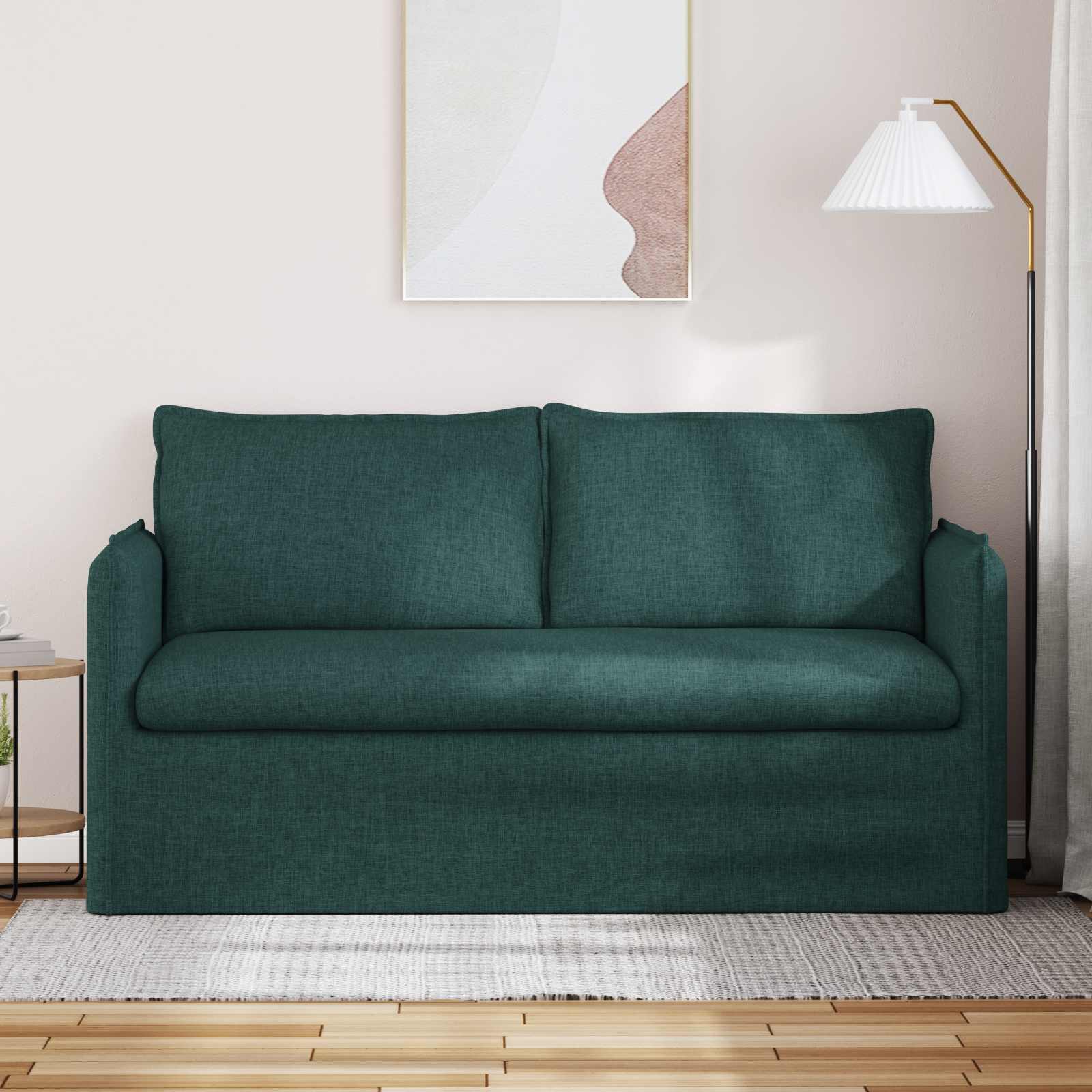 vidaXL Sofa Ciemna zieleń 156 x 82 x 85 cm tkanina
