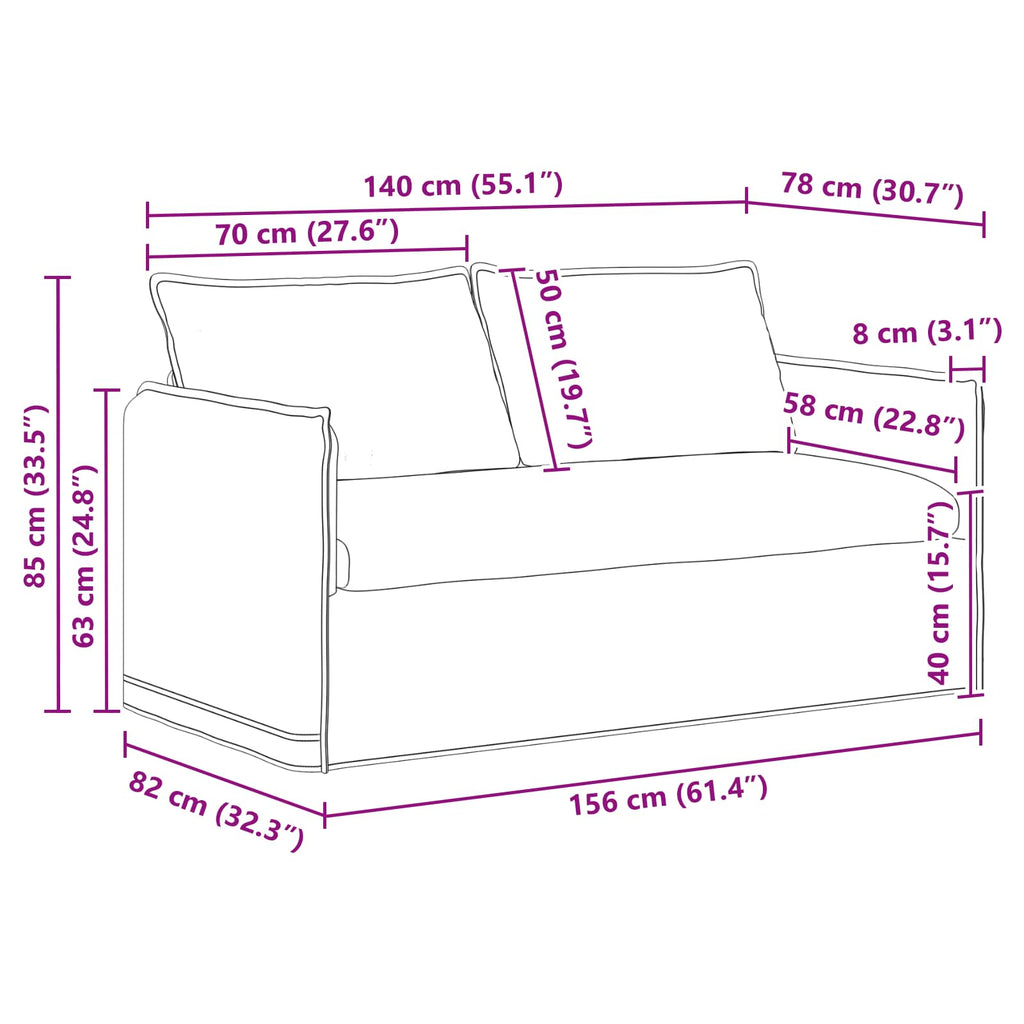 vidaXL Sofa Ciemnoszary 156 x 82 x 85 cm tkanina