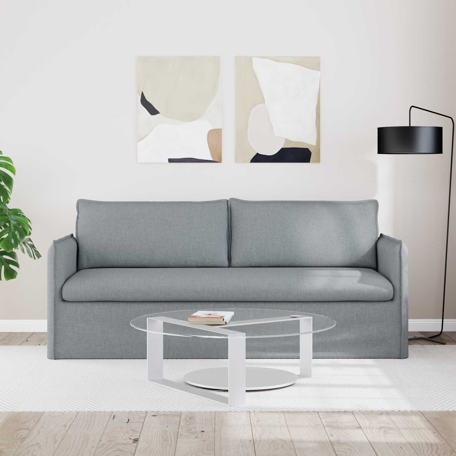 vidaXL Sofa Jasnoszary 196 x 82 x 85 cm tkanina