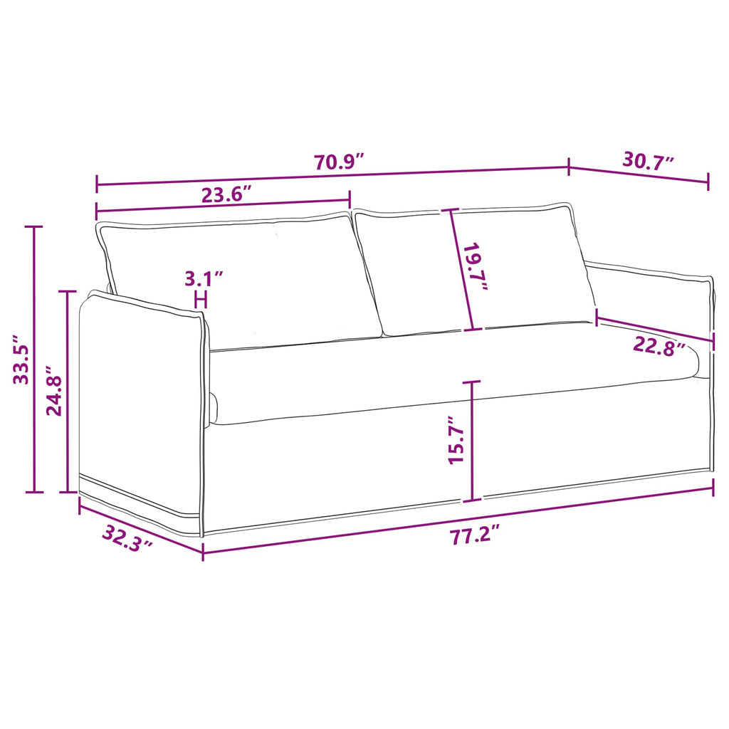 vidaXL Sofa Ciemnoszary 196 x 82 x 85 cm tkanina