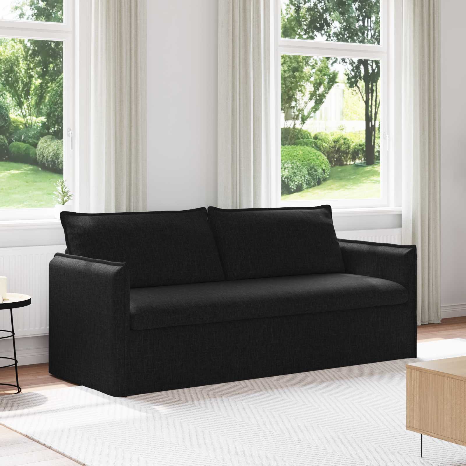 vidaXL Sofa Czarny 196 x 82 x 85 cm tkanina
