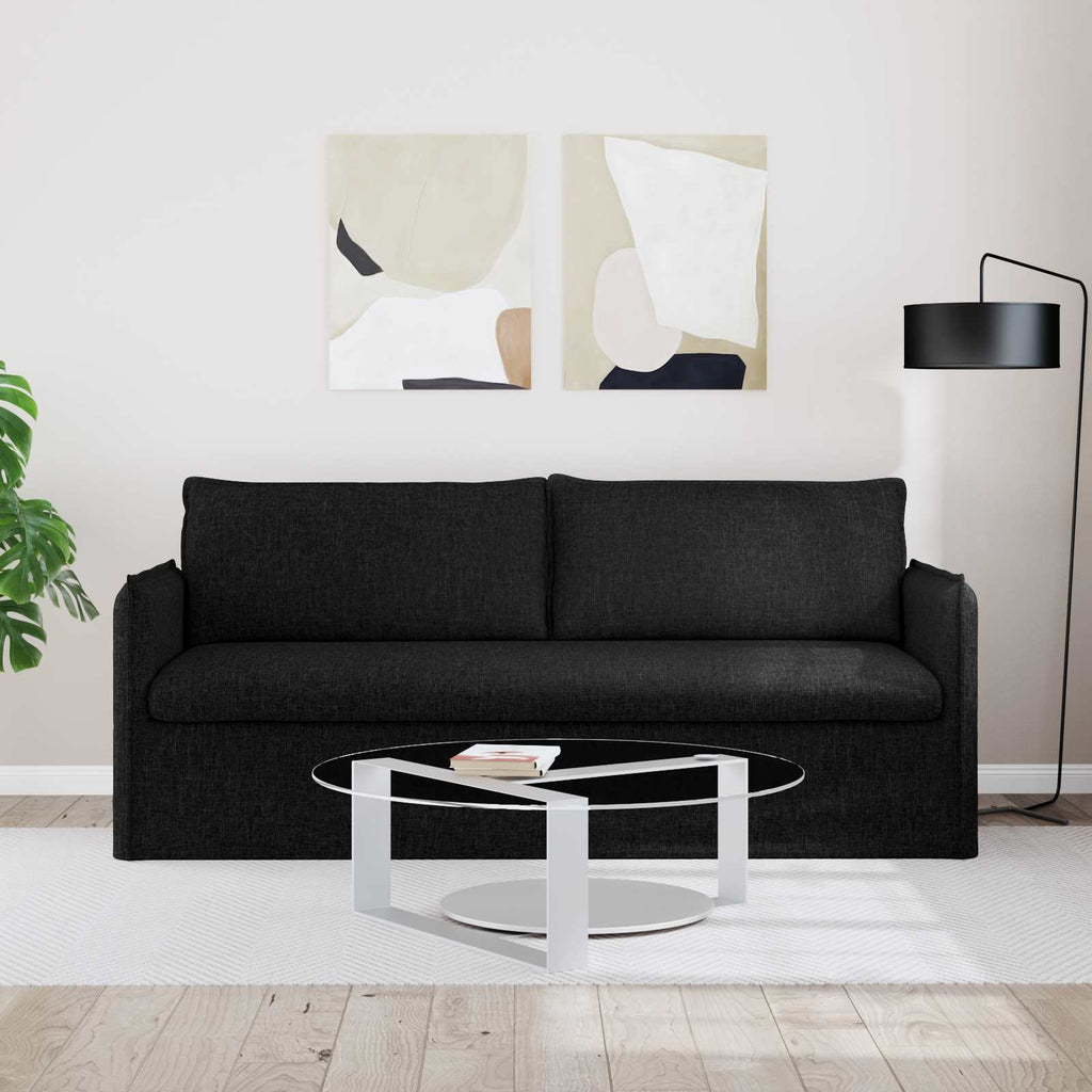 vidaXL Sofa Czarny 196 x 82 x 85 cm tkanina