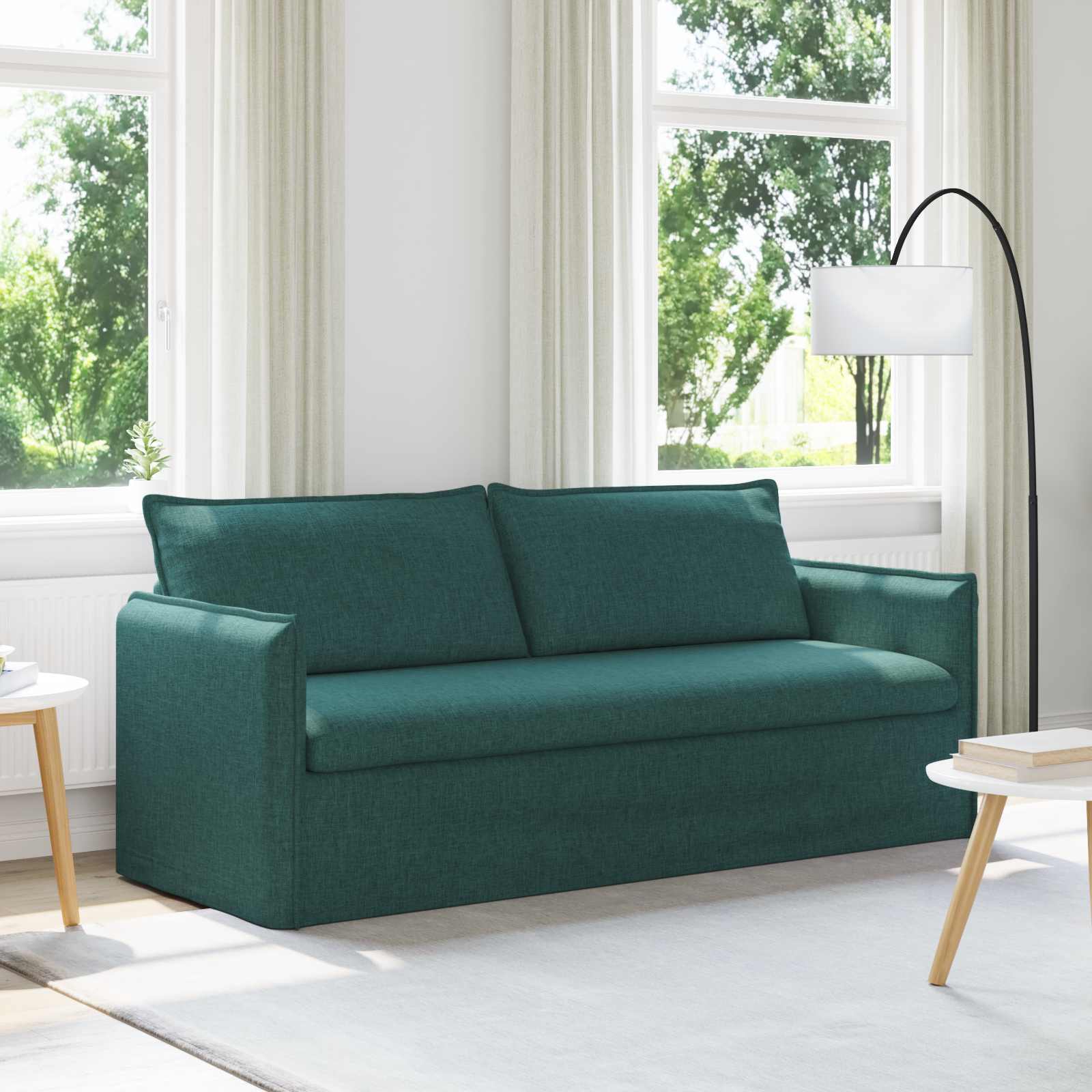 vidaXL Sofa Ciemna zieleń 196 x 82 x 85 cm tkanina