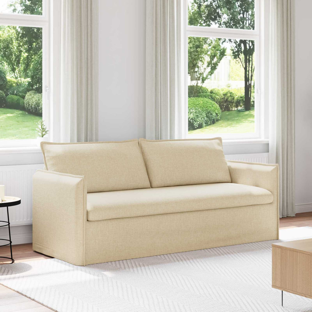 vidaXL Sofa Kremowy 196 x 82 x 85 cm tkanina