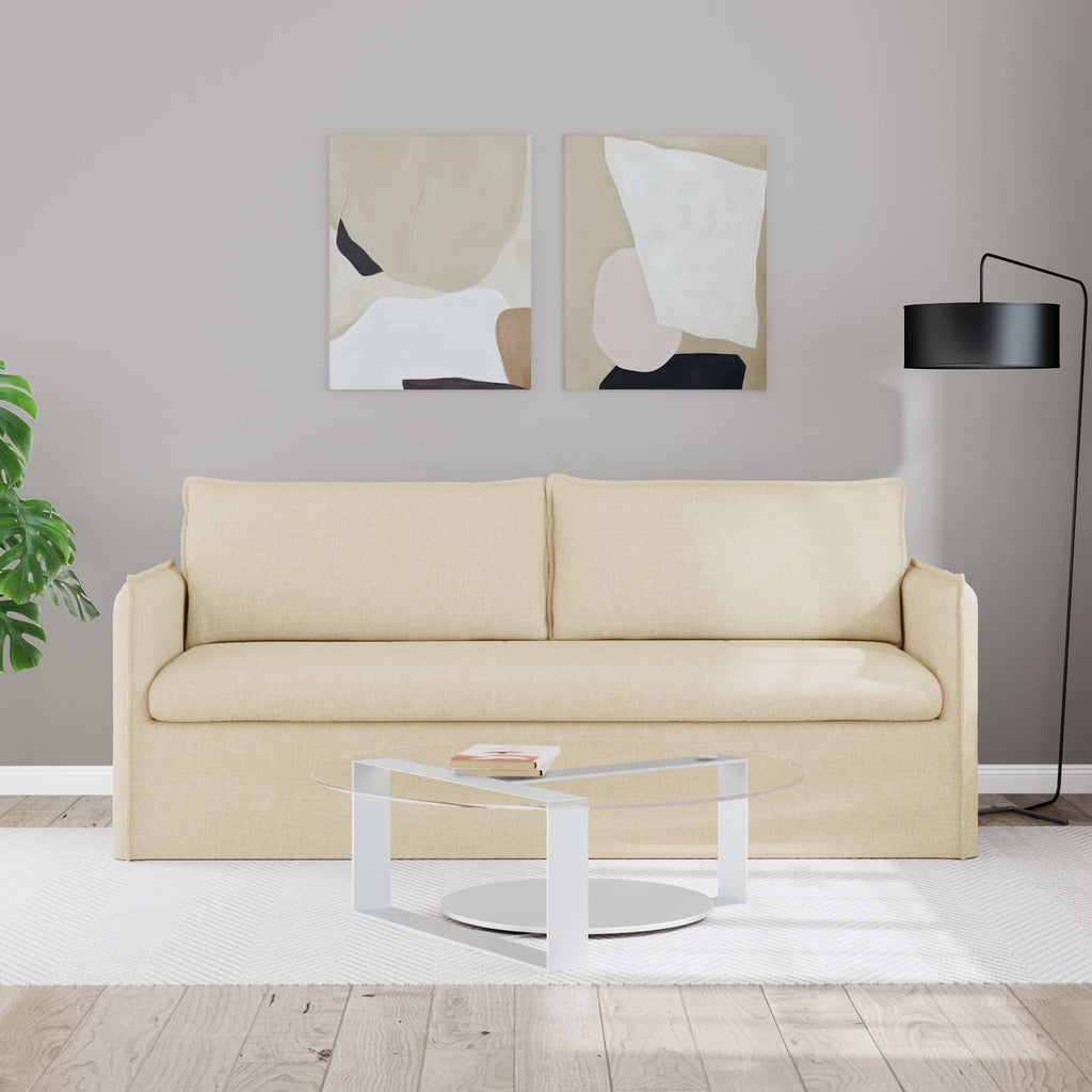 vidaXL Sofa Kremowy 196 x 82 x 85 cm tkanina