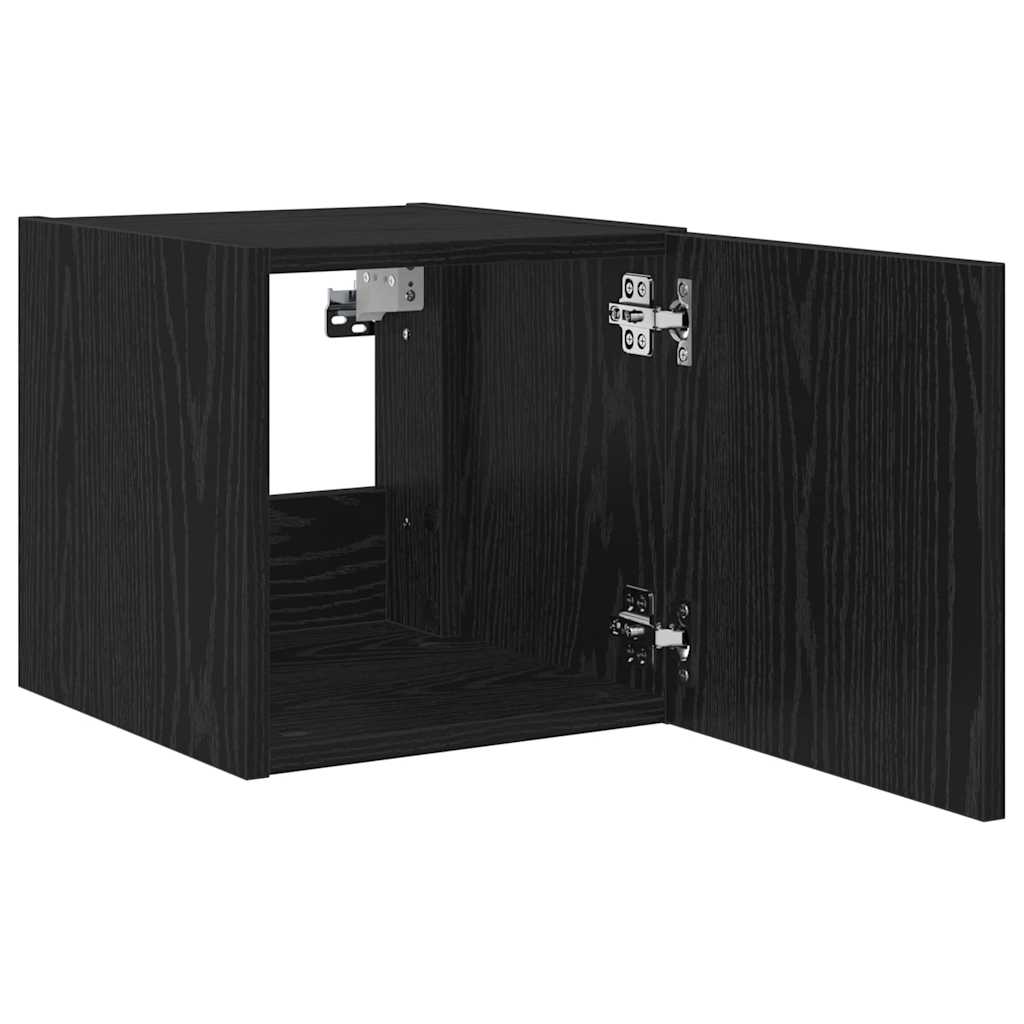vidaXL Szafka pod telewizor z LED Czarny Dąb 30,5 x 35 x 30 cm