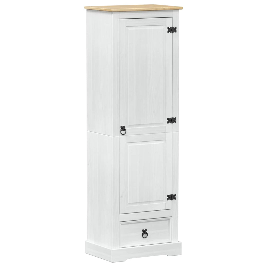 vidaXL Szafy z szufladą Biały 55 x 38 x 170 cm Lite drewno sosnowe