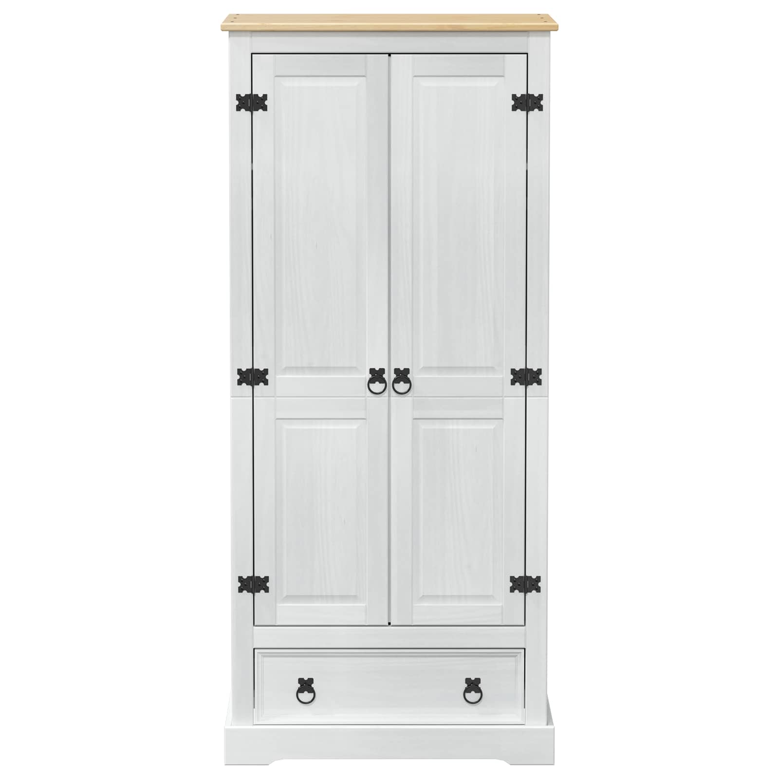 vidaXL Szafy z szufladą Biały 76 x 50 x 170 cm Lite drewno sosnowe