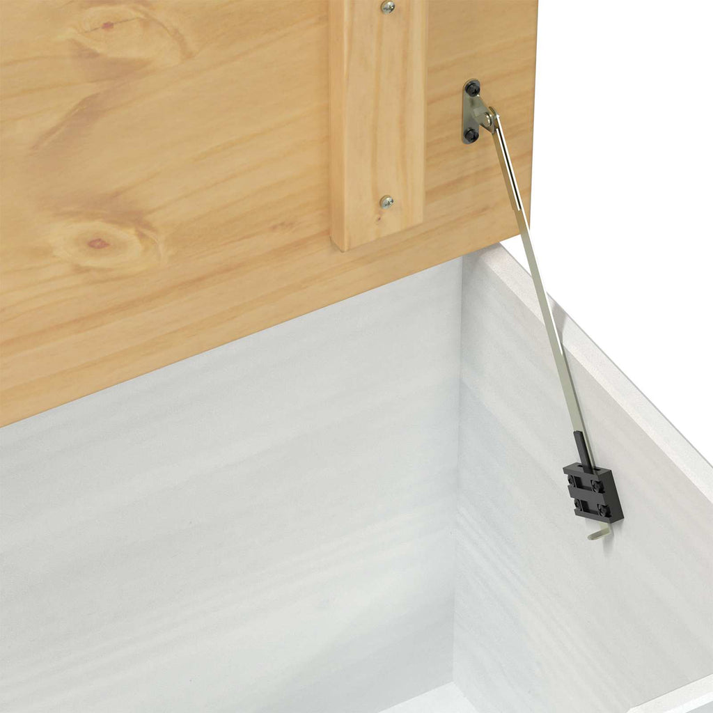 vidaXL storage box z półką Biały 90 x 78 x 45 cm Lite drewno sosnowe