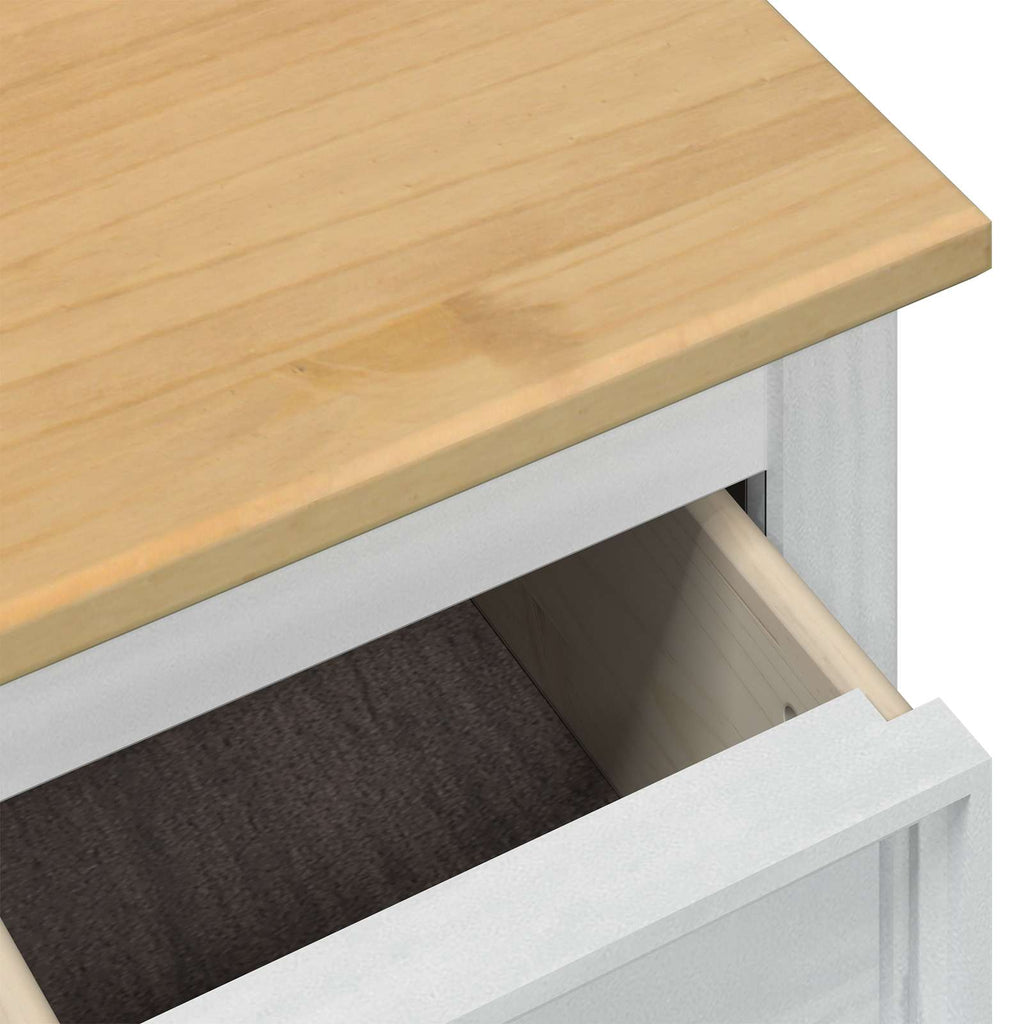 vidaXL storage box z półką Biały 90 x 78 x 45 cm Lite drewno sosnowe