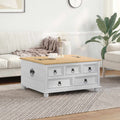 vidaXL storage box z półką Biały 90 x 78 x 45 cm Lite drewno sosnowe