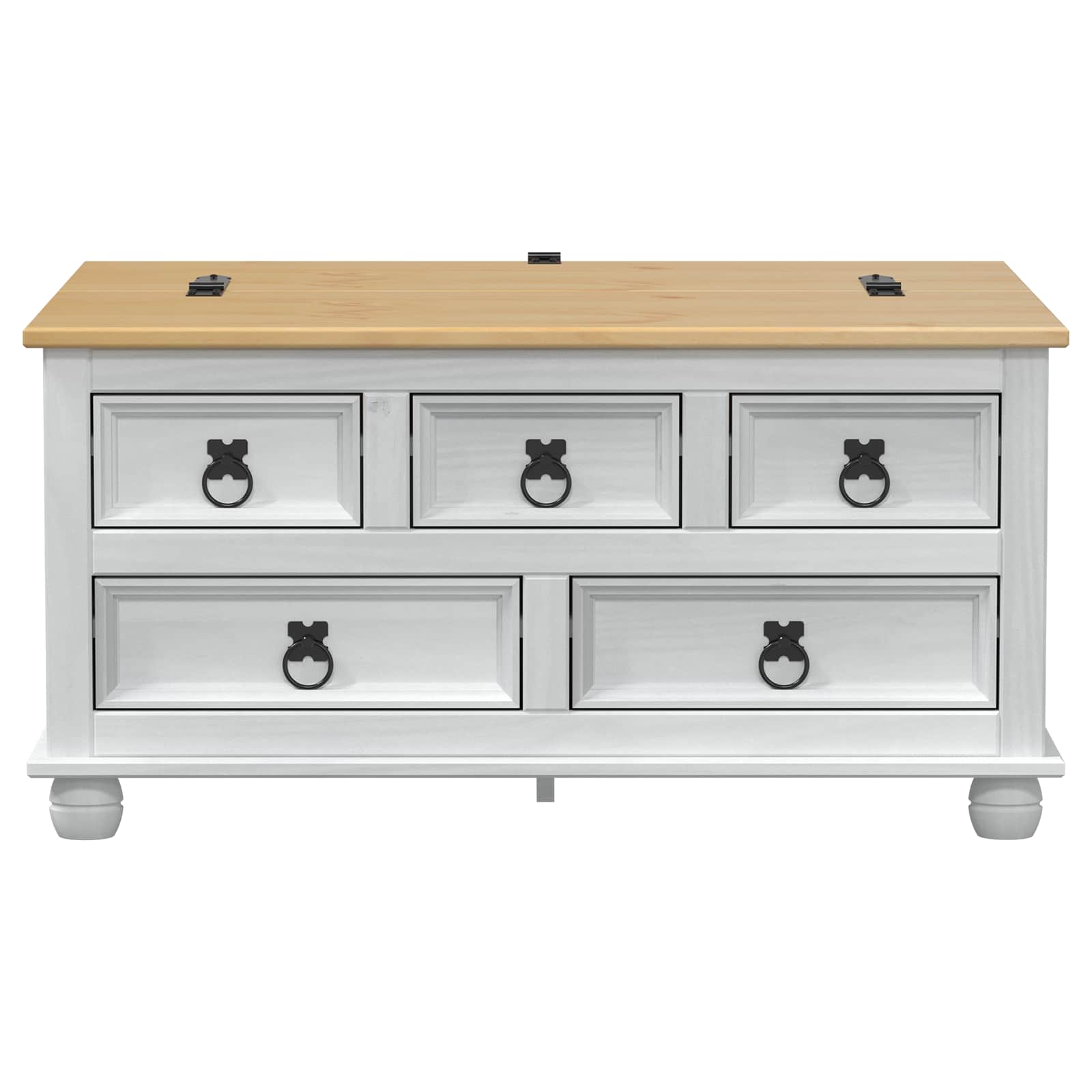 vidaXL storage box z półką Biały 90 x 78 x 45 cm Lite drewno sosnowe