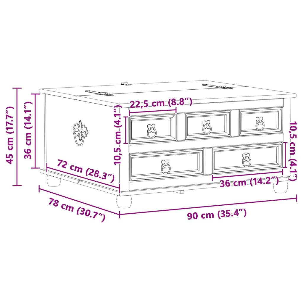 vidaXL storage box z półką Biały 90 x 78 x 45 cm Lite drewno sosnowe