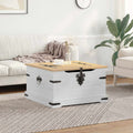 vidaXL storage box z półką Biały 78 x 78 x 45 cm Lite drewno sosnowe